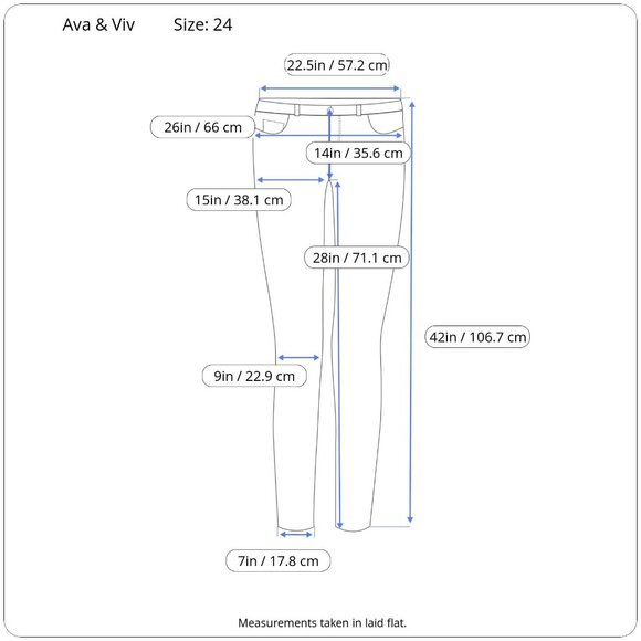 Ava & Viv Womens Black Denim High Rise Stretch Skinny Jeans Plus Size 24 - Picture 6 of 9